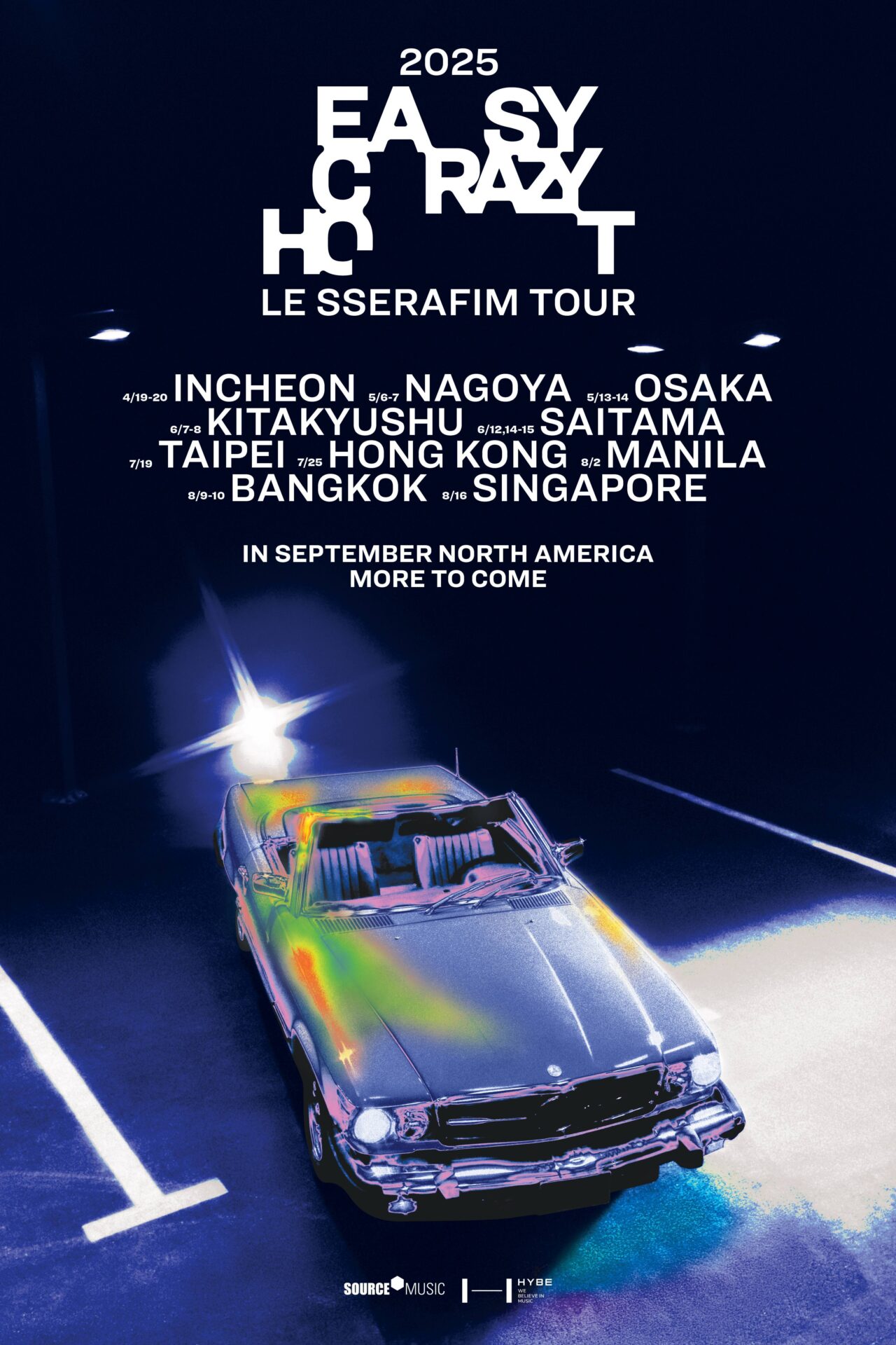 LE SSERAFIMがワールドツアー「2025 LE SSERAFIM TOUR ‘EASY CRAZY HOT’」が発表!日本の予定や購入方法や倍率は?