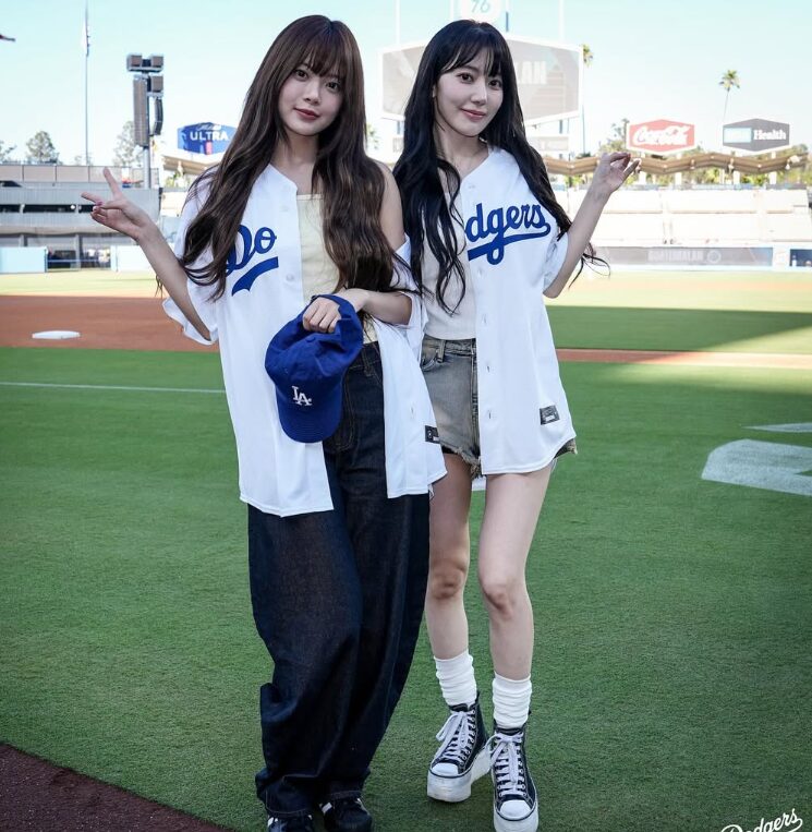 LE SSERAFIMのサクラとウンチェがドジャースを訪問！山本由伸と３ショットも！