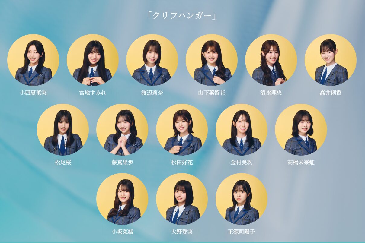 日向坂46 の16thシングル「クリフハンガー」のフォーメーションが発表!新センターは5期生の大野愛実!
